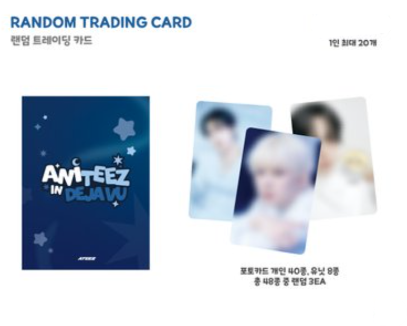 [09/06 ANITEEZ IN DEJA VU] ATEEZ - RANDOM TRADING CARD (PRE-ORDER)
