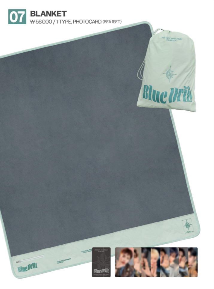 [BLUE DRIFT x ATEEZ] Blanket + 1 SET (8EA) Official MD Photocards