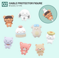 Blue Drift PVC and silicone cable protector figures in eight designs